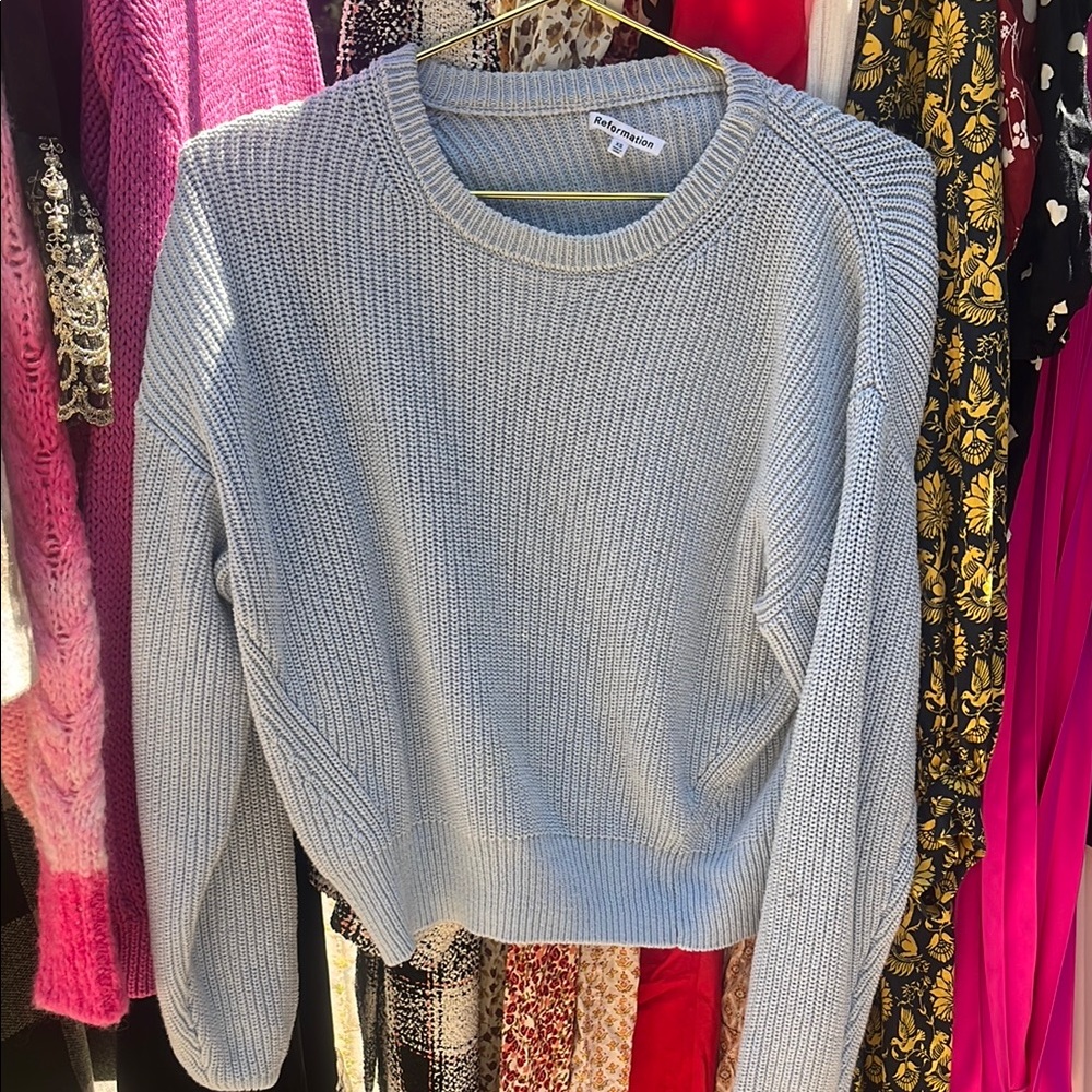 Reformation Baby Blue Sweater XS